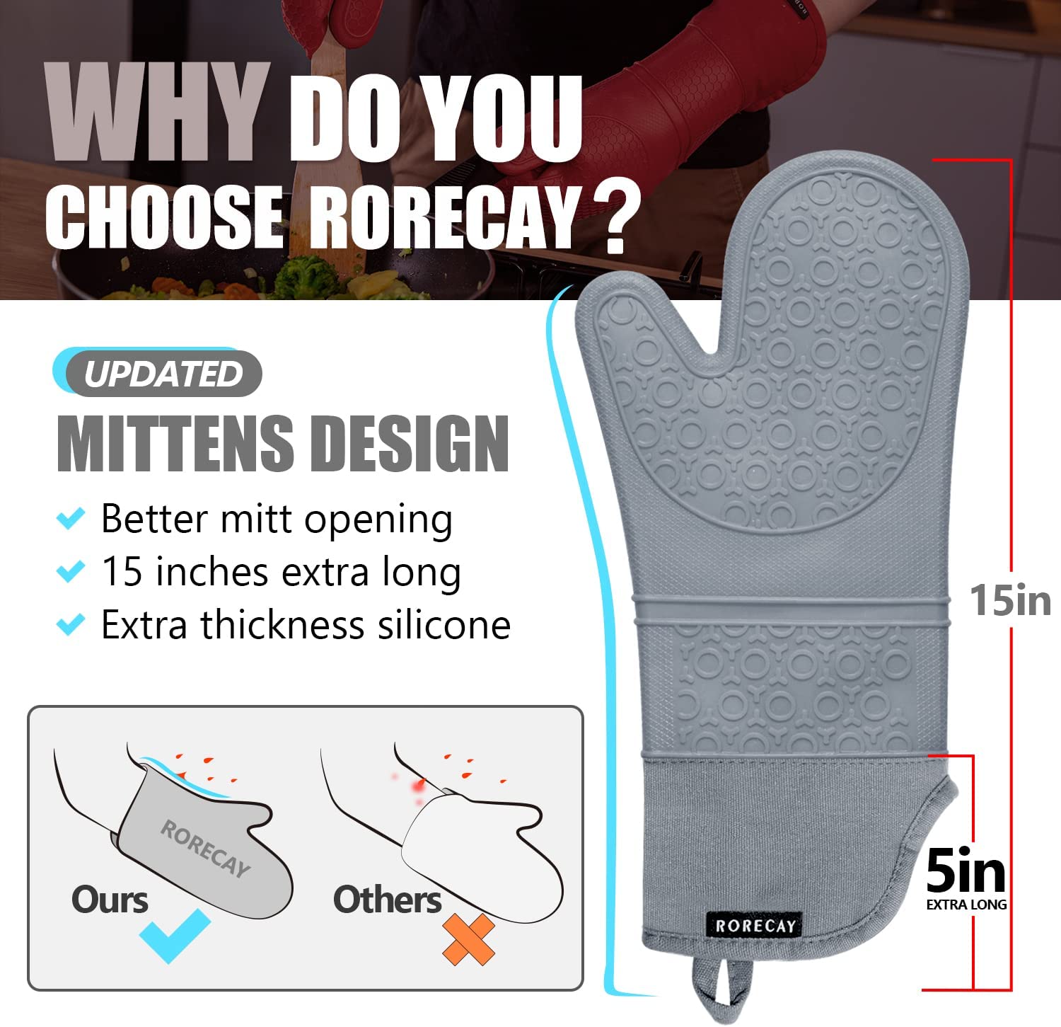Pot Holders for Kitchen: RORECAY Silicone Pot Holders Oven Hot